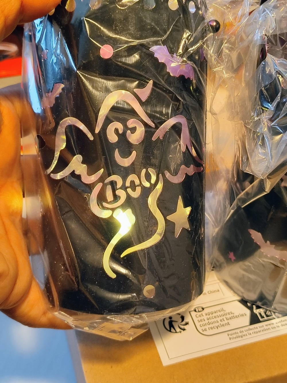 Set Of 2 Halloween Ghost Lights - Iridescent Black - Party Supplies